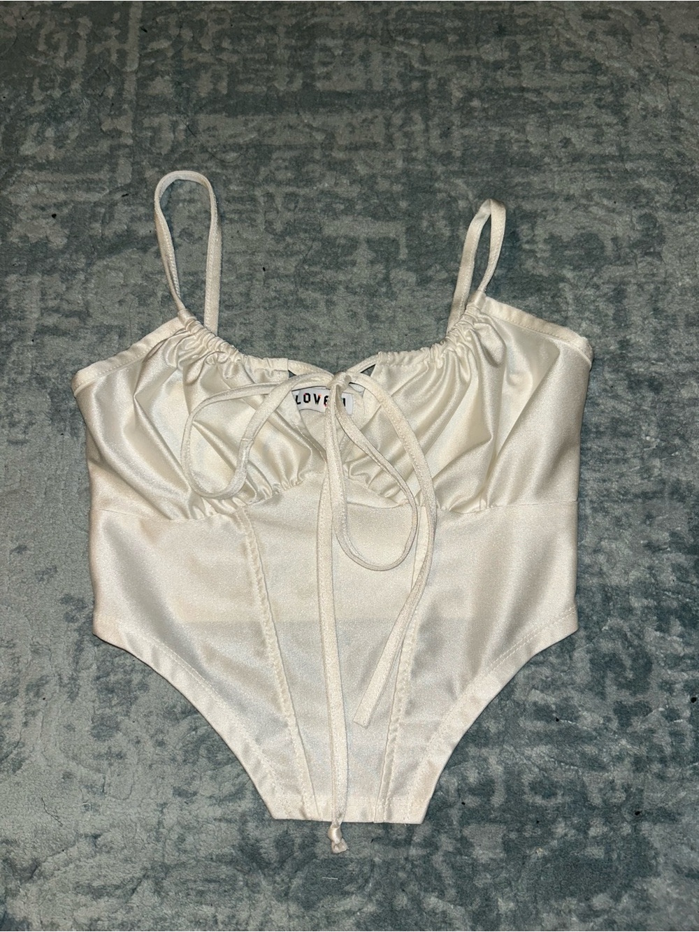 White Satin Tank Top
